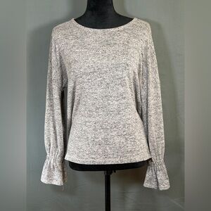 Lucky Brand Heather Bell-Sleeve Knit Top Size S (Small)